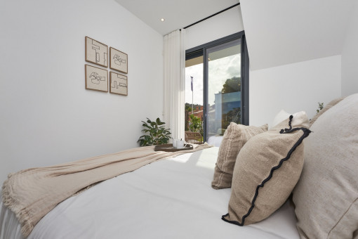 Uno de los tres dormitorios