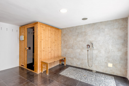 Sauna y ducha en la planta baja