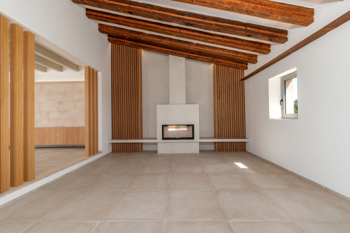 Salón con chimenea