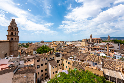 Vista sobre los tejados del casco antiguo de Palma