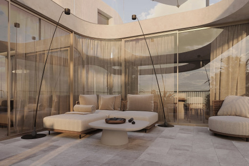 Terraza junto a la zona de estar