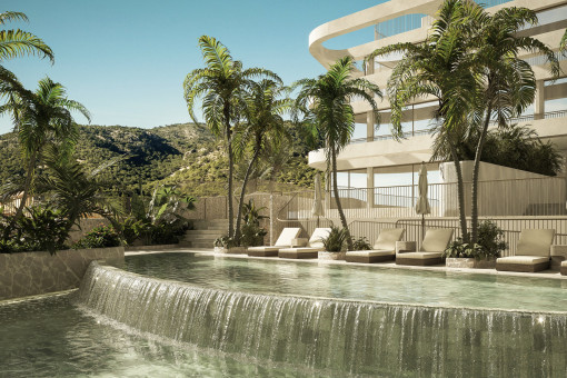 Piscina comunitaria con vistas a zonas verdes