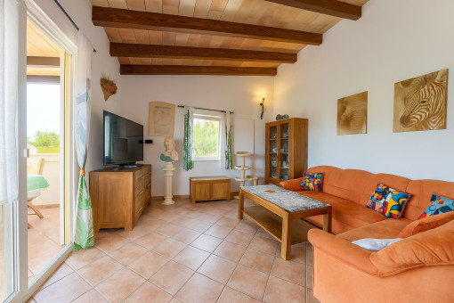 Sala de estar con acceso a la terraza