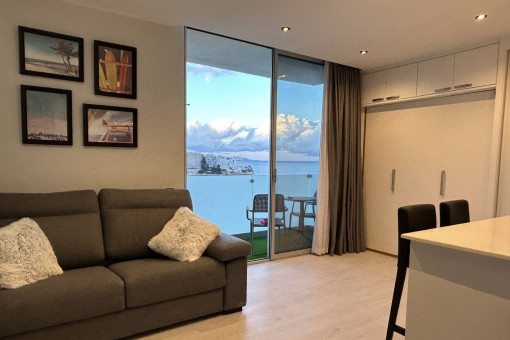 Sala de estar con sofá cama