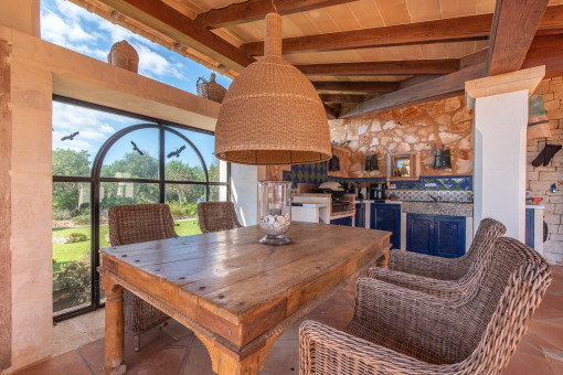 Terraza con zona de barbaco
