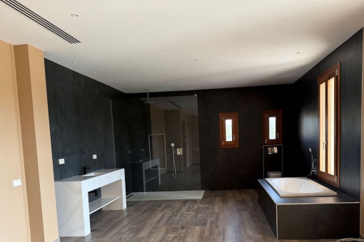lujoso baño oscuro