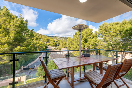 Terraza cubierta con magníficas vistas a la naturaleza