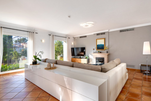 Luminoso salon con vistas al jardin