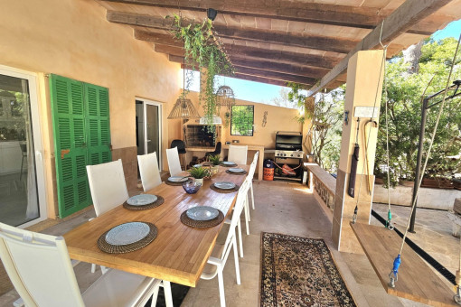 Terraza con barbacoa