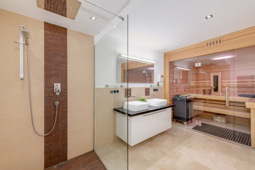 Sauna moderna para momentos de bienestar