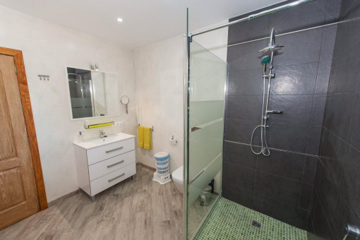 Amplio baño con ducha