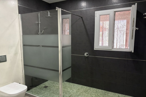 Amplio baño con ducha