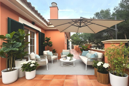 Render de una terraza acogedora