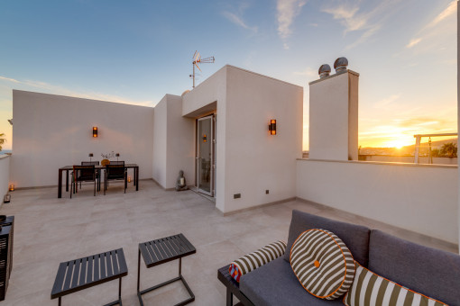 Atardecer en la terraza de la azotea