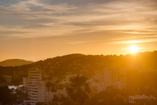 Terraza en la hora dorada