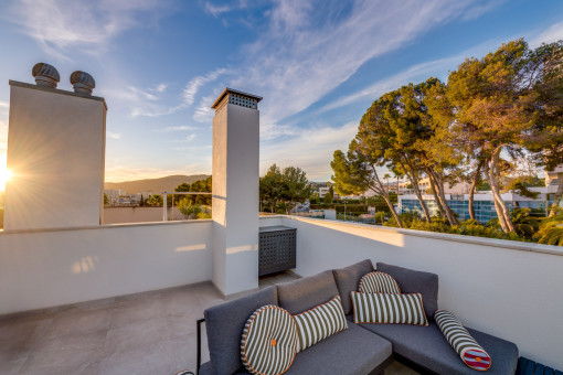 Terraza al atardecer