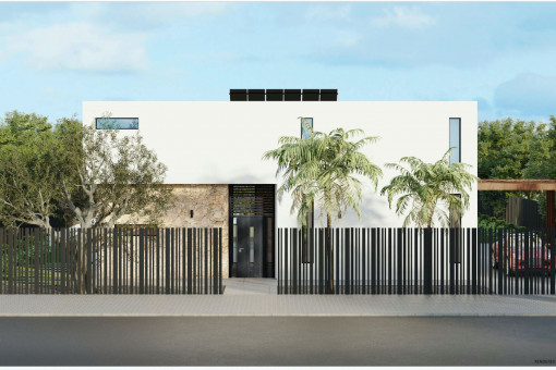 Vista frontal de las casa