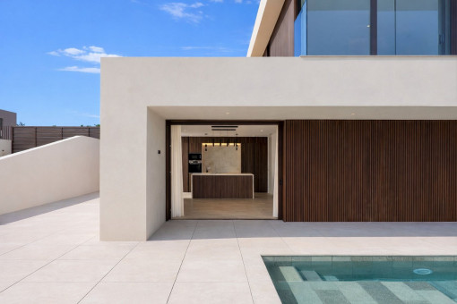 Terraza con vistas hacia la cocina