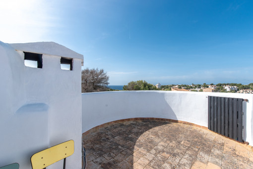 Terraza en la azotea con vistas al mar