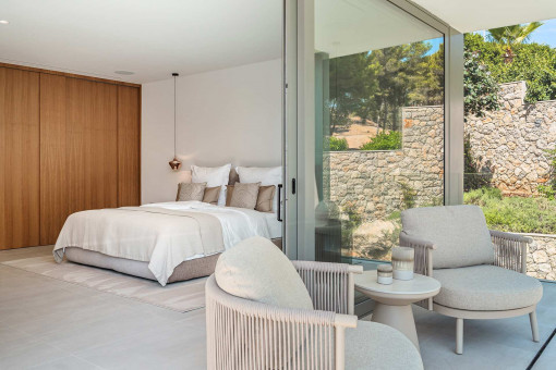 Una de las cuatro zonas de descanso con acceso directo a la terraza