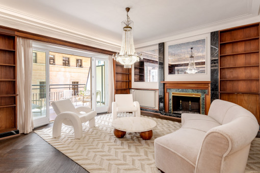 Salón con chimenea