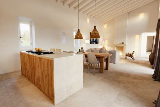 Cocina moderna con concepto abierto
