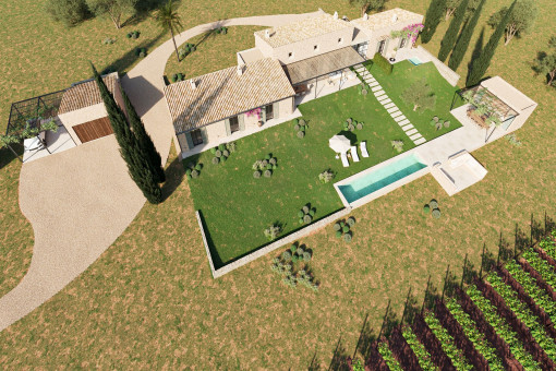 Vista aérea del proyecto de finca