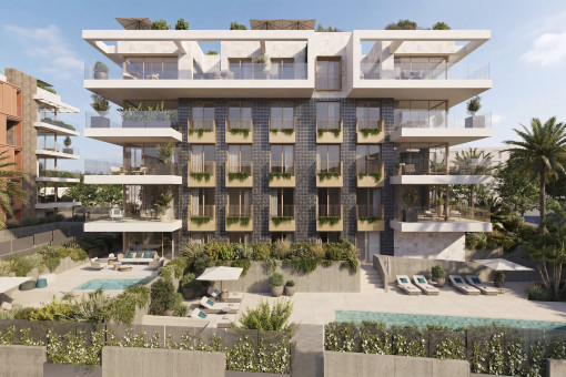 Lujoso ático de obra nueva con amplia terraza en la azotea y vistas al mar en Palma