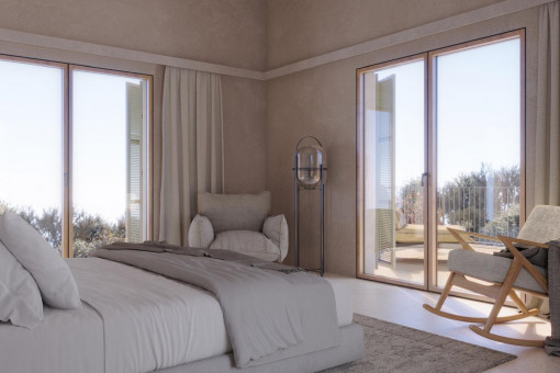 Dormitorio con terraza