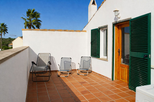 Terraza en la planta superior frente al apartamento de la abuela