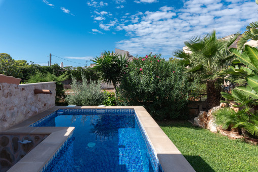 Piscina en el jardín trasero