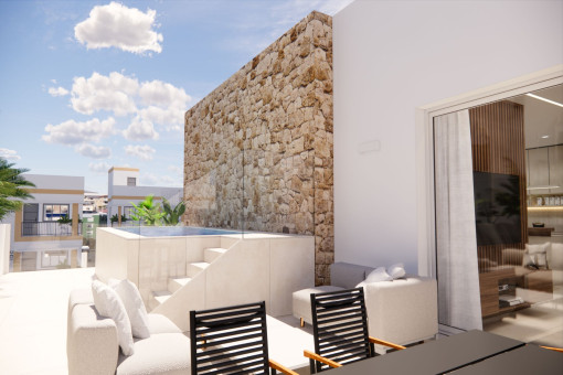 Terraza en la azotea con piscina privada