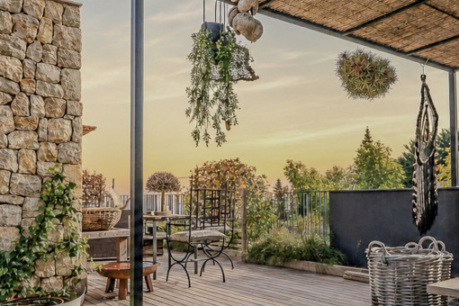 Ambiente de la terraza en la azotea