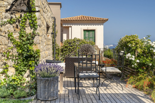 Acogedora terraza en la azotea