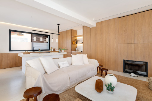 Salón con chimenea