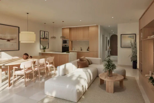 Salón cocina con concepto abierto