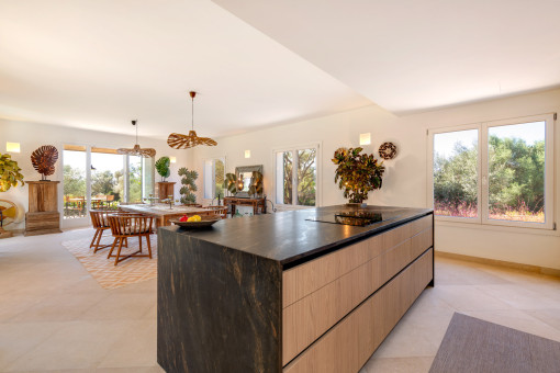 Cocina y comedor de concepto abierto