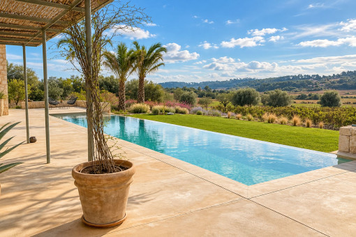 Piscina con bonitas vistas al viñedo