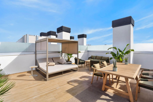 Soleada terraza en la azotea