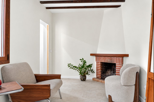 Salón con chimenea