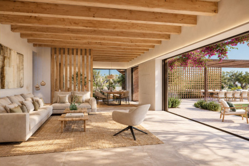 Salón-Comedor de concepto abierto con acceso directo a la terraza