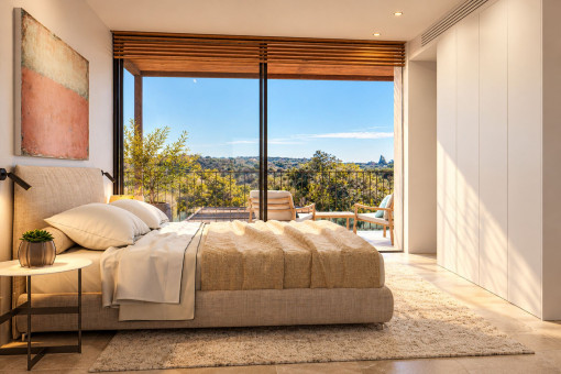 Dormitorio con impresionantes vistas panorámicas